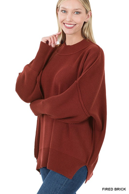 SIDE SLIT OVERSIZED SWEATER